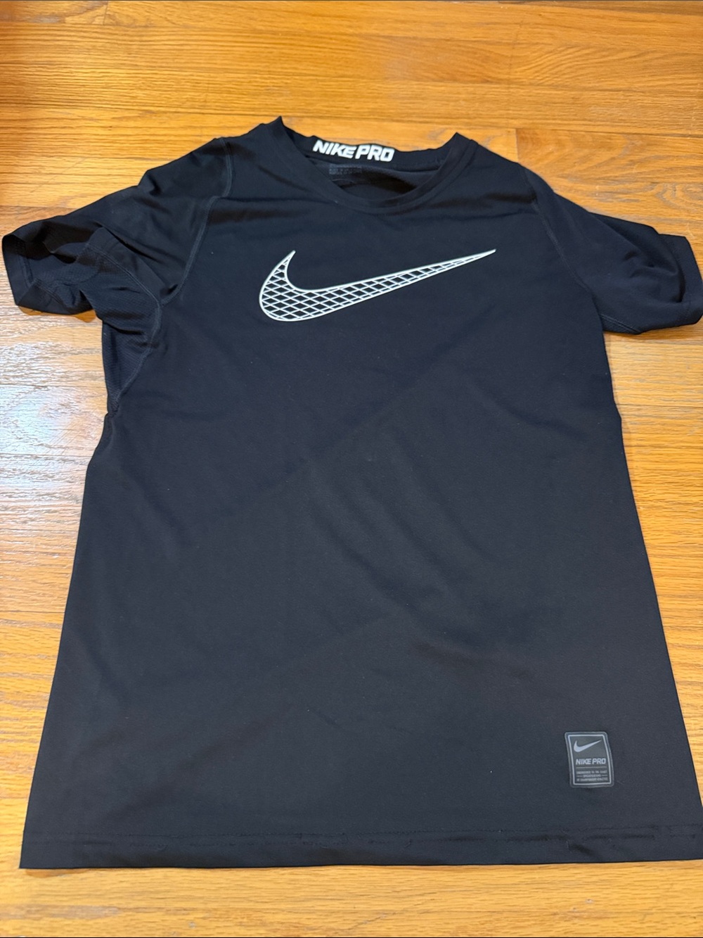 Nike Black Short Sleeve Pro Dri-FIT Tee with  Swoosh
